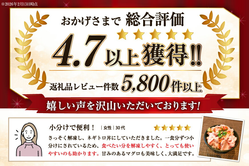 【ふるさと納税】 【ZIP!で紹介】選べるパック数 発送月 回数 天然まぐろ使用 ネギトロ (100g×15パック) 1回 3回 [マルハニチロオーシャン 静岡県 吉田町 22424647] マグロ まぐろ ねぎとろ 高評価 冷凍 小分け 大容量 1.5kg まぐろたたき 鮪 - 画像3