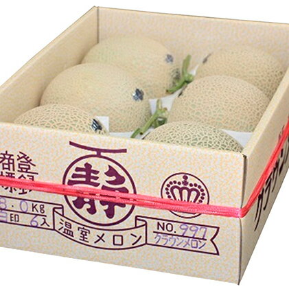 クラウンメロン（白等級）6玉詰 果物類 フルーツ くだもの 静岡県産 6玉 マスクメロン 　お届け：1～2週間(時期・収穫状況により1ヶ月以上かかる場合がございます) ◆返礼品到着後、すぐに状態をご確認ください◆