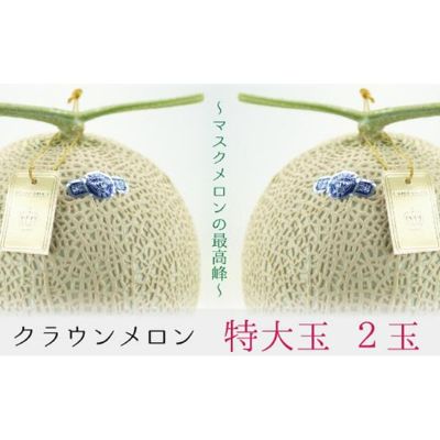 クラウンメロン（白等級）特大玉　2玉詰 果物類 メロン青肉 2玉 　お届け：1～2週間(時期・収穫状況により1ヶ月以上かかる場合がございます) ◆返礼品到着後、すぐに状態をご確認ください◆