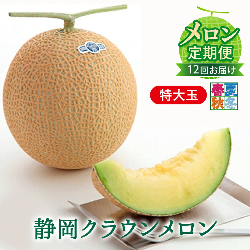 【メロン定期便】クラウンメロン（白等級） 特大玉 1玉 【12ヵ月連続】 果物類 メロン青肉 　お届け：翌月以降、初回発送から12ヶ月連続でお届けします。 ◆返礼品到着後、すぐに状態をご確認ください◆