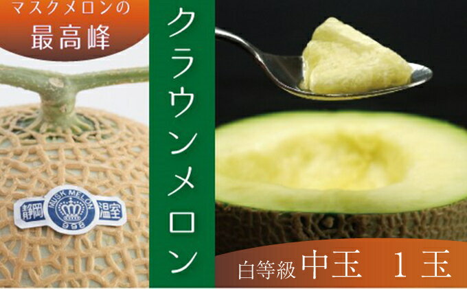 クラウンメロン中玉（白等級）1玉 果物類 メロン青肉 約1.3kg 　お届け：1～2週間(時期・収穫状況により1ヶ月以上かかる場合がございます) ◆返礼品到着後、すぐに状態をご確認ください◆