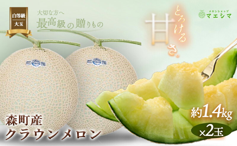 【ふるさと納税】クラウンメロン【並（白等級）】大玉（1.4kg前後）2玉入り 果物類 メロン青肉 フルーツ サムネイル2