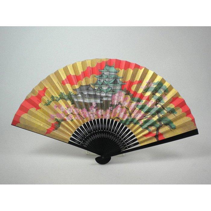 7.5寸x25間 黒染骨 名古屋城桜と松 | 愛知県 名古屋市 愛知 名古屋 楽天ふるさと 納税 支援品 返礼品 支援 返礼 お礼の品 扇子 せんす おしゃれ オシャレ 扇 雑貨 お土産 おみやげ 土産 ワンストップ特例制度 ワンストップ特例 ワンストップ