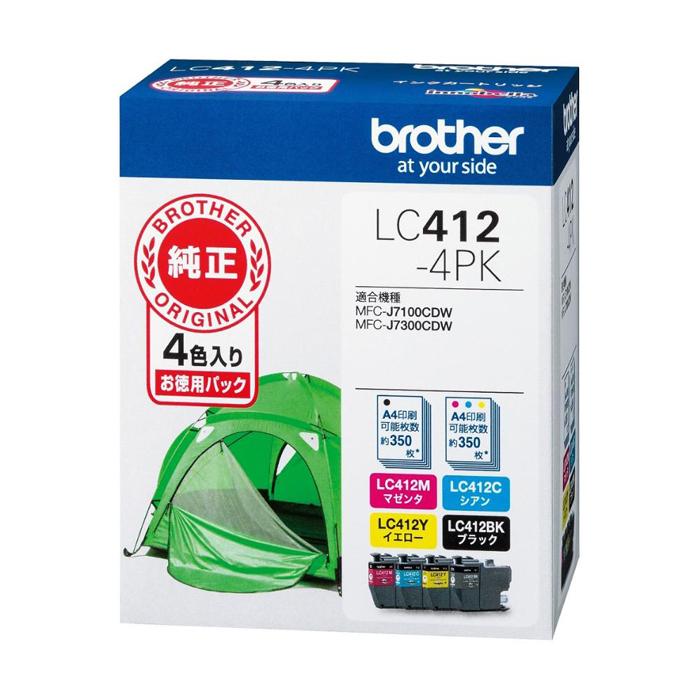 【ブラザー　純正インクカートリッジ】LC412-4PK