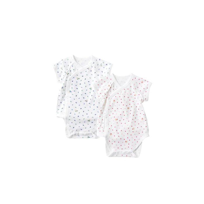 【ブルー】ファミリアのロンパス型肌着（総柄）