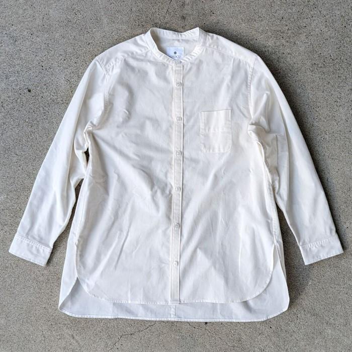 OSOCU　知多木綿 無漂白無染色生地 バンドカラーシャツ