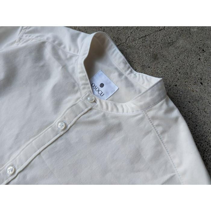 【ふるさと納税】OSOCU　知多木綿 無漂白無染色生地 バンドカラーシャツ サムネイル3