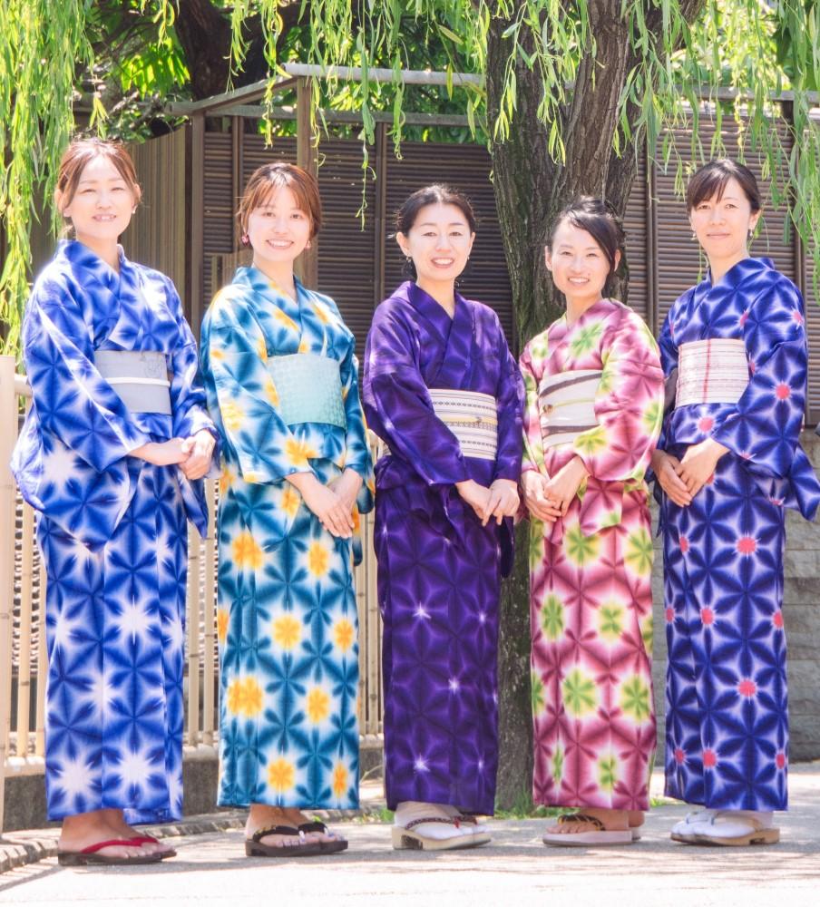 【ふるさと納税】体験！伝統工芸有松・鳴海絞「雪花絞りの浴衣1反染めよう」お仕立て付き サムネイル2