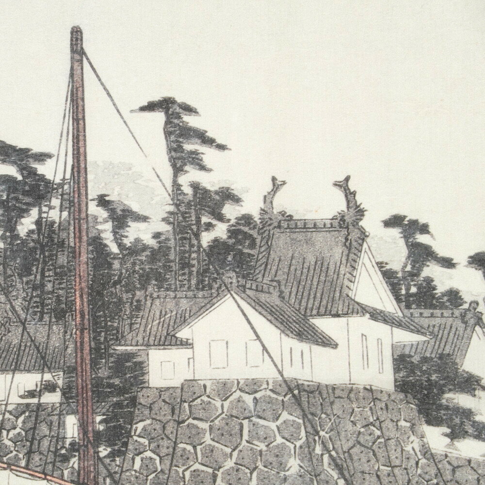 【ふるさと納税】オリジナル【浮世絵ミニ風呂敷】歌川広重作「東海道五十三次之内 桑名 七里渡口」デザイン／名古屋刀剣博物館 サムネイル2