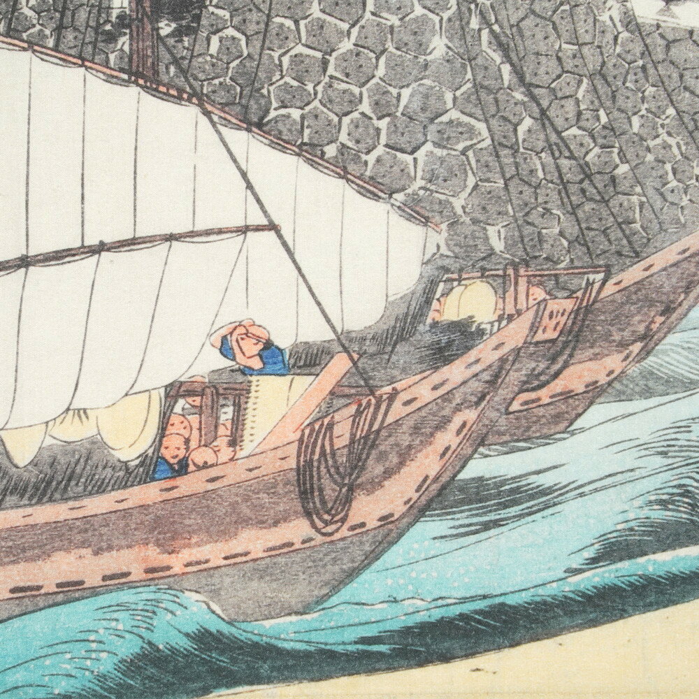 【ふるさと納税】オリジナル【浮世絵ミニ風呂敷】歌川広重作「東海道五十三次之内 桑名 七里渡口」デザイン／名古屋刀剣博物館 サムネイル3