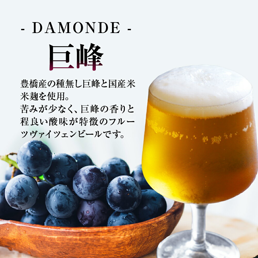 【ふるさと納税】クラフトビール DAMONDE 2種6本 セット 巨峰 温州みかん ビール お酒 地ビール 地酒 クラフト 麦酒 豊橋市 送料無料 サムネイル3