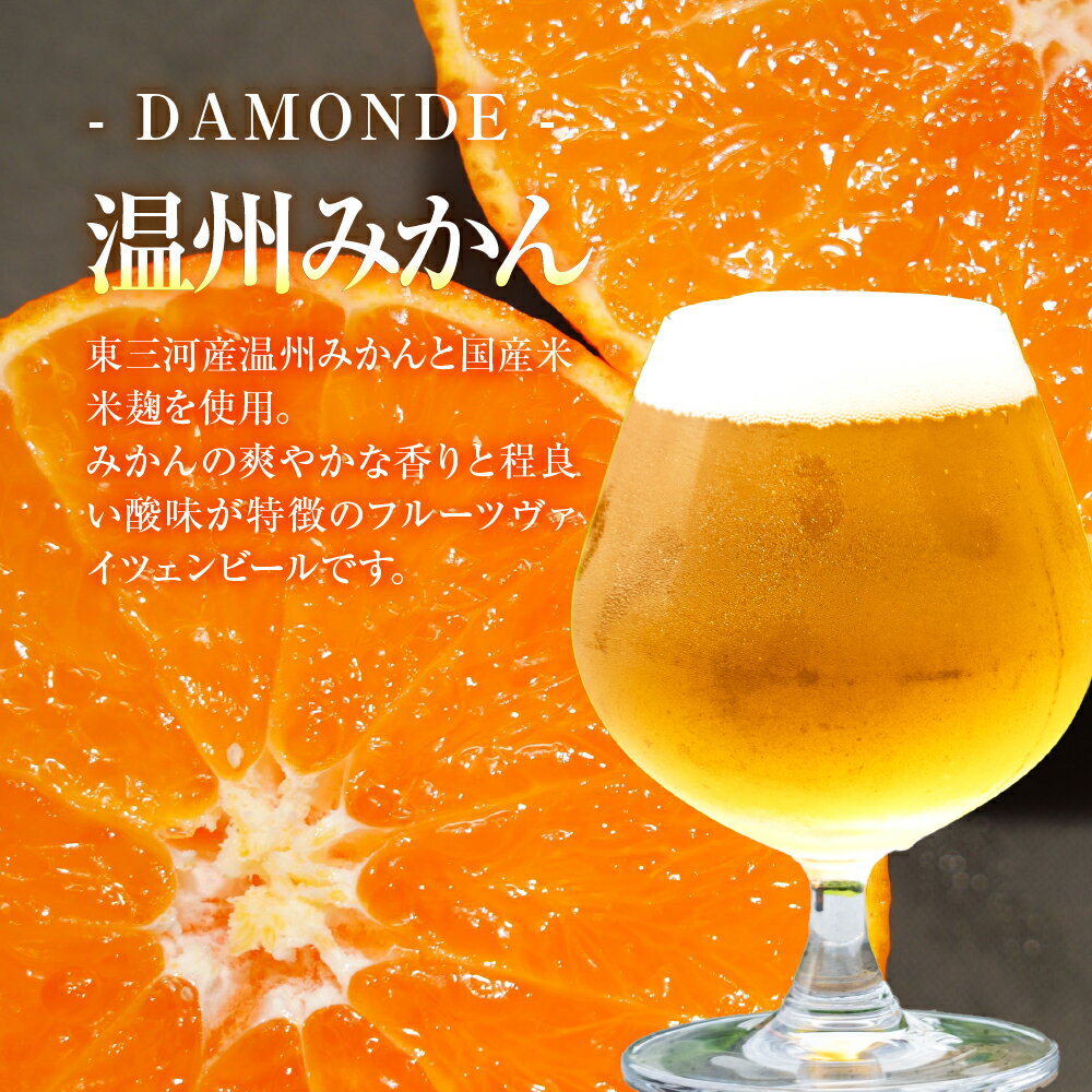 【ふるさと納税】クラフトビール DAMONDE 2種6本 セット 巨峰 温州みかん ビール お酒 地ビール 地酒 クラフト 麦酒 豊橋市 送料無料 サムネイル2