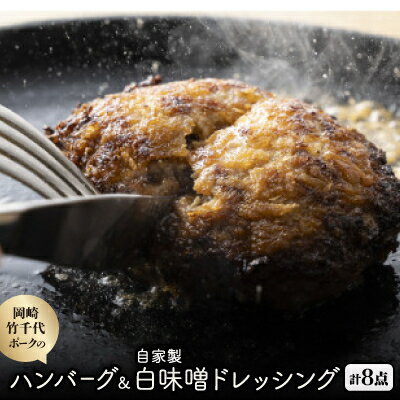 【新ブランド豚使用】愛知県岡崎市から贈る、岡崎竹千代ポークのハンバーグと自家製白味噌ドレッシング【配送不可地域：離島】【1436198】