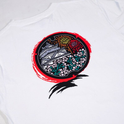 【ふるさと納税】岡崎市 マンホールTシャツ 白 Mサイズ【1473515】 サムネイル2