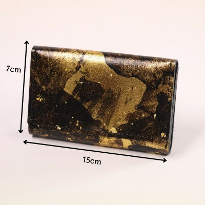 【ふるさと納税】京都レザー　名刺入れ　【金色:雅】【1563714】 サムネイル3