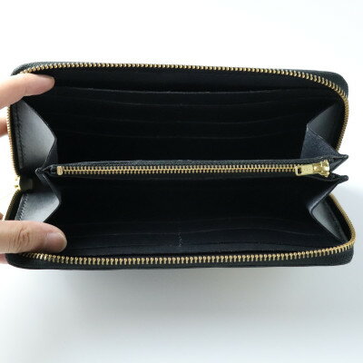 【ふるさと納税】京都レザー ラウンドファスナー長財布【ピンク:撫子】計1個　革工房 革紋【1644116】 サムネイル3