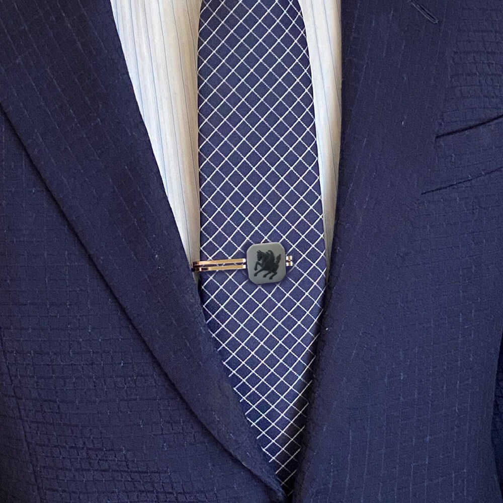 【ふるさと納税】＜タイピン＞ オクタゴン ペガサス グレー / ネクタイ ピン スーツ 小物 ギフト 贈り物 / 瀬戸市 / 陶華[BBCD022] サムネイル3