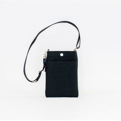 三河木綿刺子織　sasicco スマホショルダー　黒【1684001】