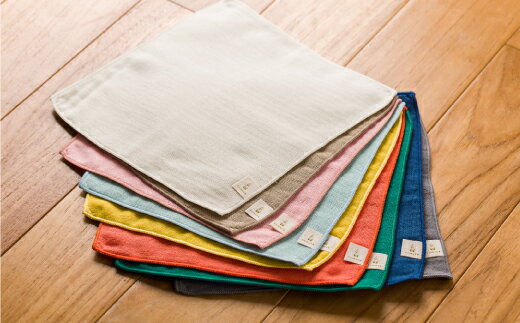 【ふるさと納税】G0490　cumuco（クムコ）6重織 ガーゼ ハンカチ 同色5枚セット Sサイズ 綿100％ コットン 蒲郡 天然素材 大人 子ども 男女兼用 夏 アウトドア 汗ふき サムネイル3