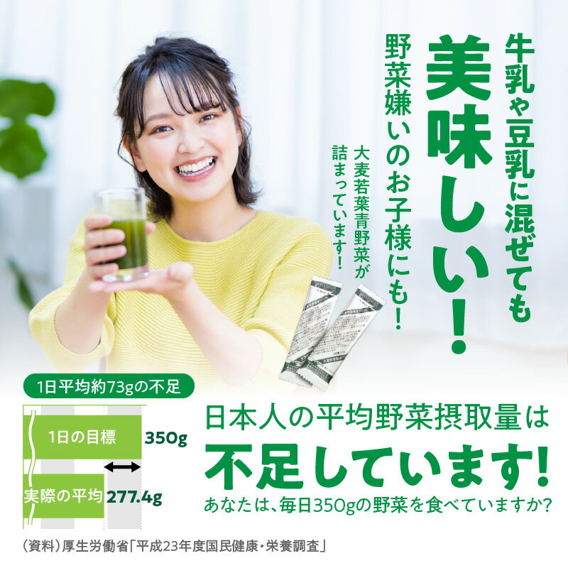 【ふるさと納税】ドラッグストア 売上No.1 青汁 大麦若葉 粉末 3g 154スティック 【配送回数が選べる 1回 / 3回 / 6回】 乳酸菌+大麦若葉粉末100% 7スティック セット 単品 隔月定期便 山本漢方製薬 栄養 野菜成分 鉄分 食物繊維 ヘルシー 健康食品 パウダー 飲料 送料無料 サムネイル3