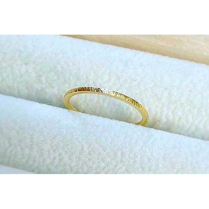 K18 細スジ リング（ハンドメイド）【リングサイズをお選びください】