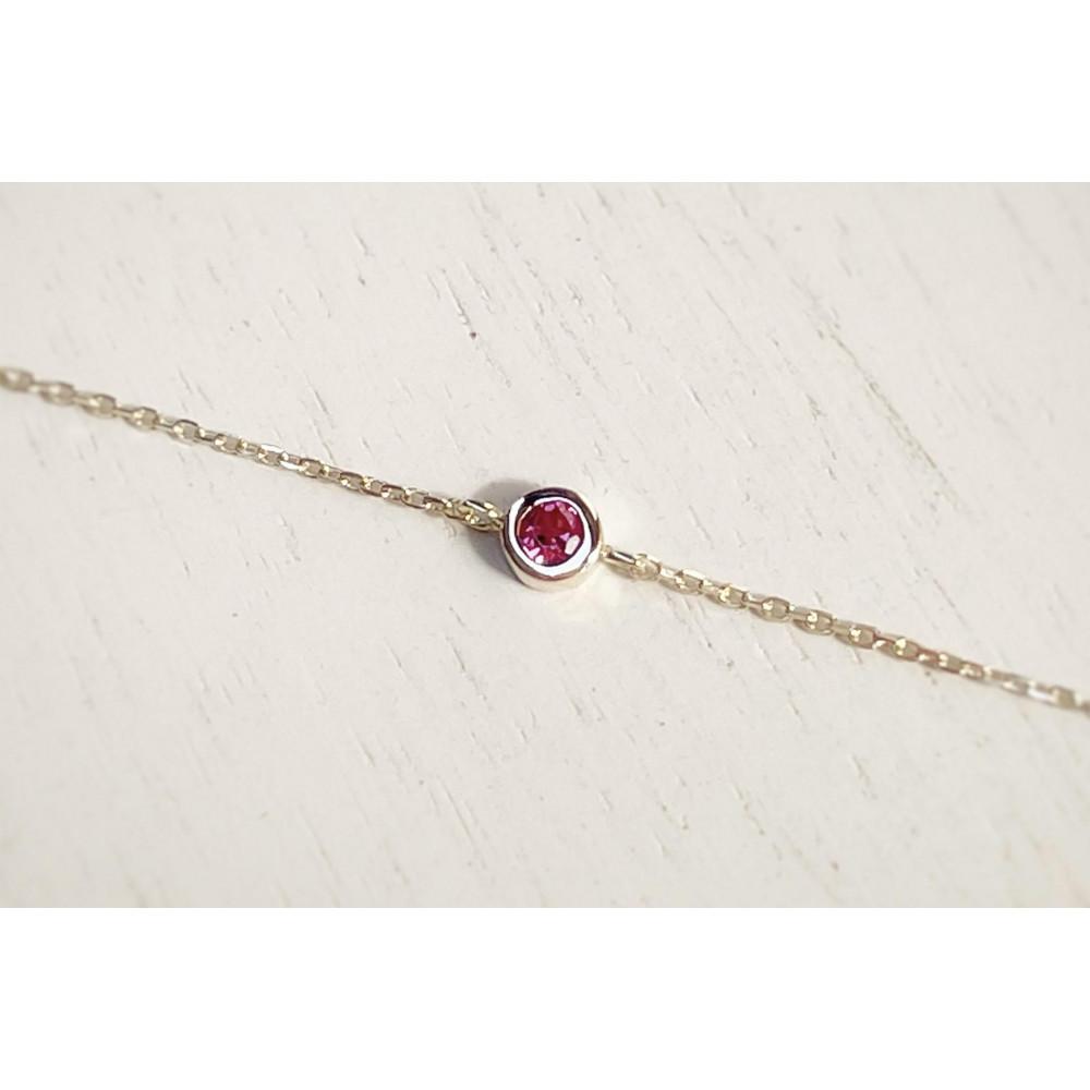 【プレゼント包装付き】誕生石ブレスレット（K18 /ハンドメイド）