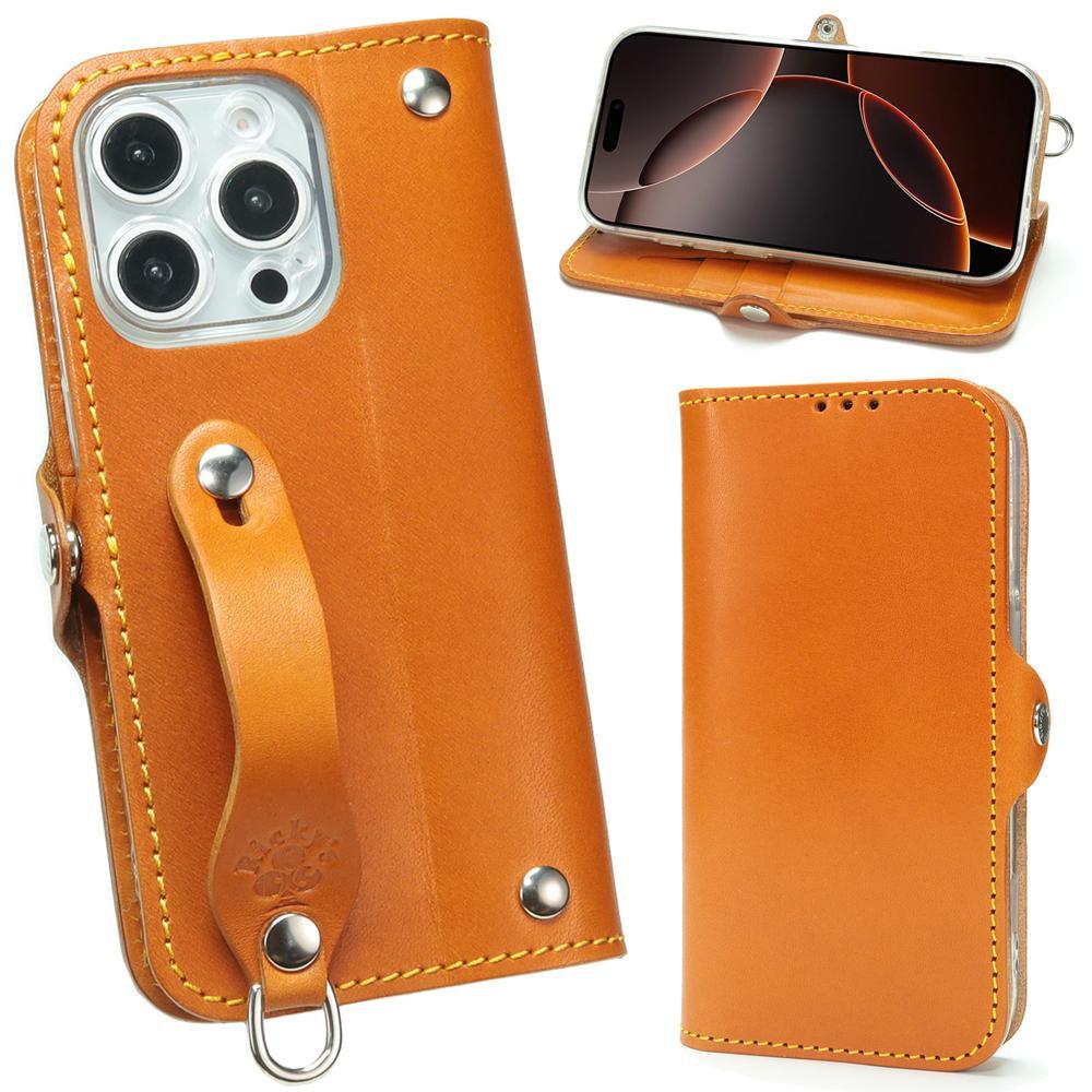 EFGS iPhone 16Pro 手帳型 ケース 栃木キャメル 【左開き】 TPU スタンド カード入れ ベルト付き 栃木レザー 本革 リッキーズ | 雑貨 日用品 人気 おすすめ 送料無料