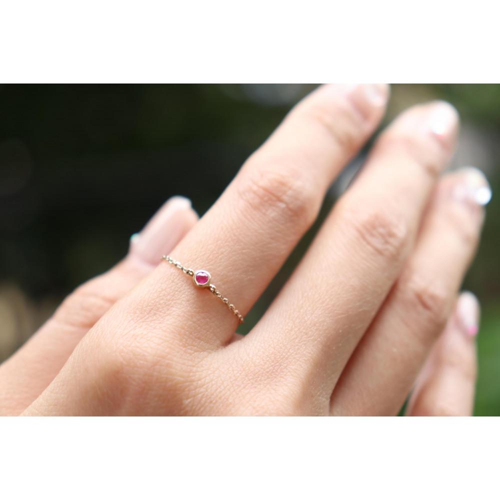 【プレゼント包装付き】K10 誕生石チェーンリング・S | アクセ ファッション 人気 おすすめ 送料無料