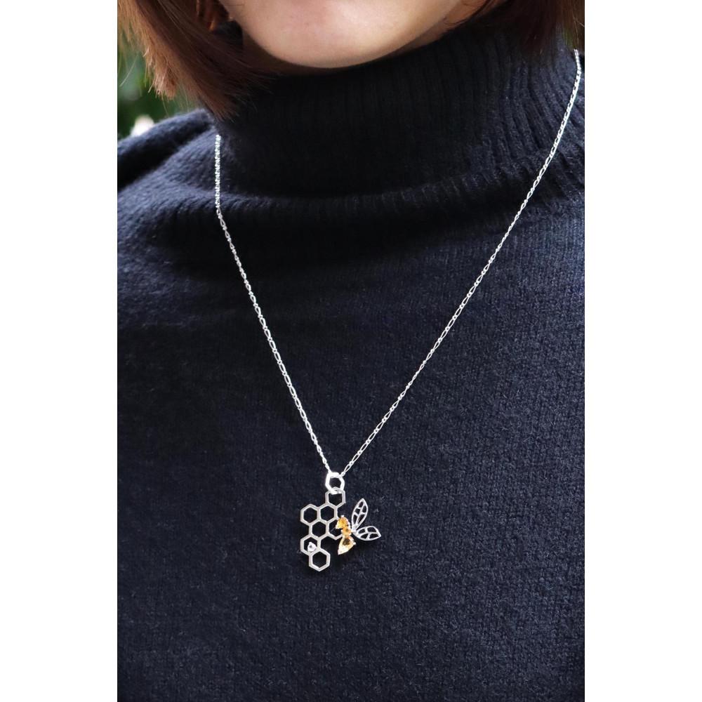 【ふるさと納税】ミツバチペンダント（シルバー /シトリン）チェーン50cm | アクセ ファッション 人気 おすすめ 送料無料 サムネイル2