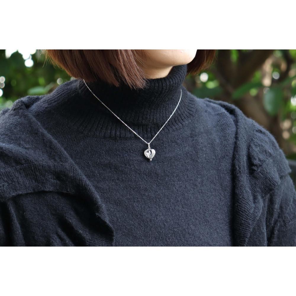 【ふるさと納税】【プレゼント包装付き】シルバーのカゴペンダント（銀色 /白水晶） サムネイル2