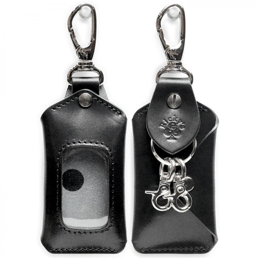 スマートキーバッグホルダー Mサイズ 栃木ブラック 【Ricky’s】 クリア窓付き 栃木レザー 本革 リッキーズ | 雑貨 日用品 人気 おすすめ 送料無料