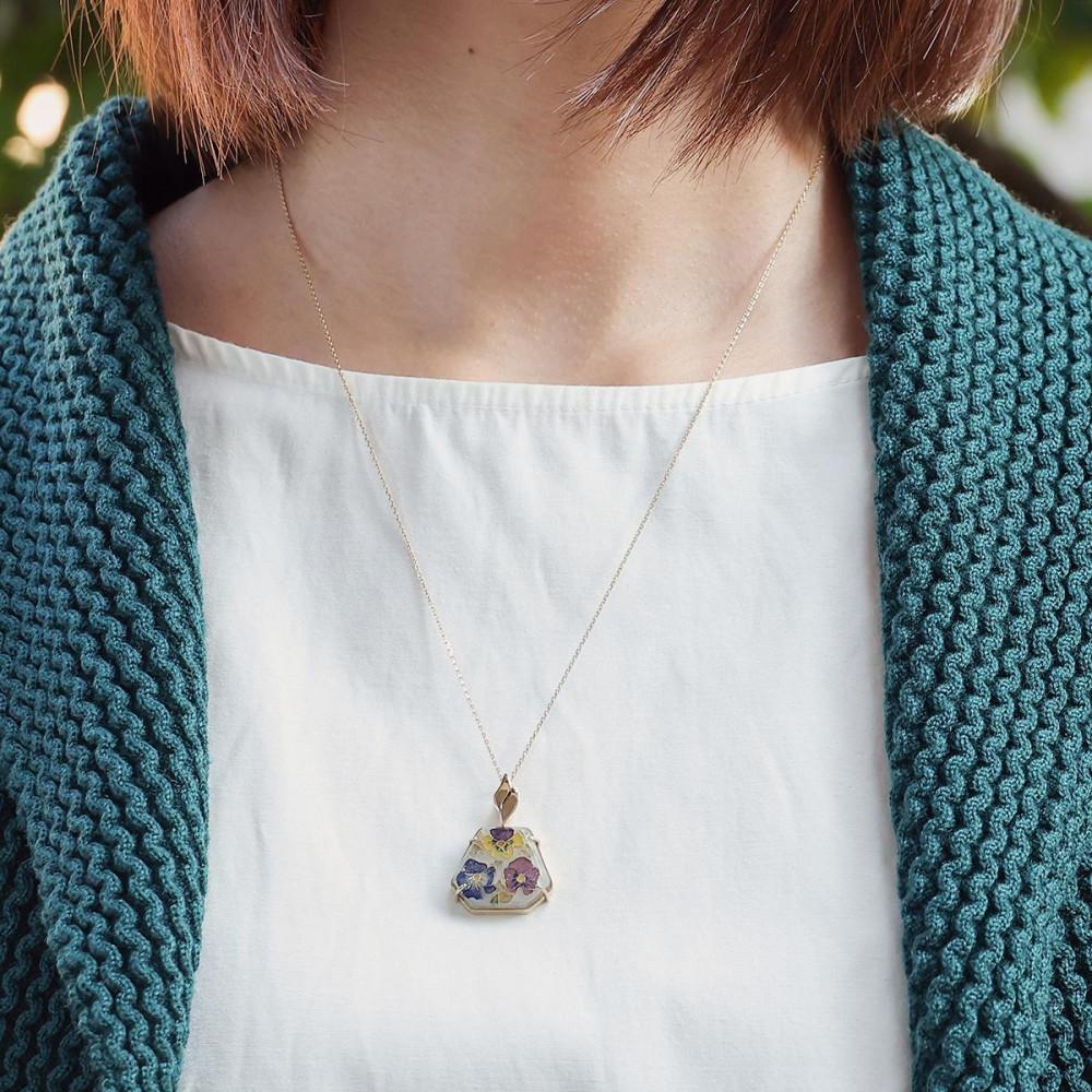 【ふるさと納税】【七宝ジュエリー】K10 香水瓶のペンダント（パンジー）- ギフト包装付き - サムネイル2