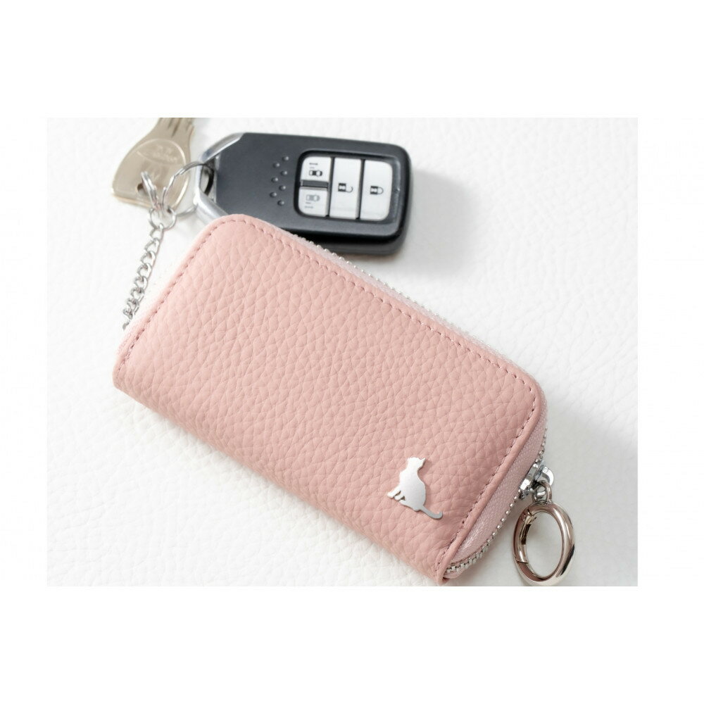 【ふるさと納税】【スマートキー対応 カードが入る本革6連キーケース】＜カラー選択可能＞ 　おしゃれ　可愛い　コンパクト　スリム　猫　レザー | おしゃれ お揃い 大きめ 可愛い カードケース キーリング 定期入れ ねこ 皮 本革 送料無料 人気 おすすめ サムネイル3