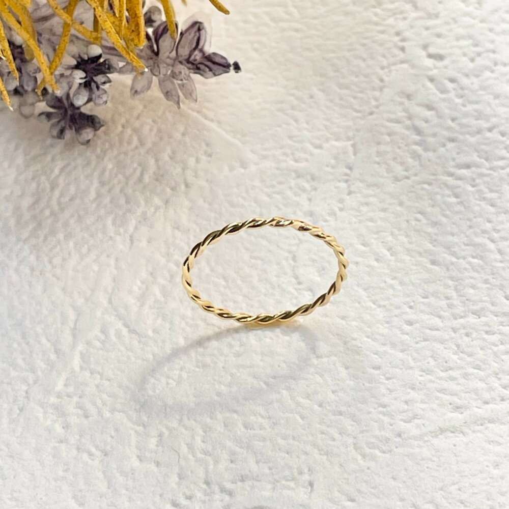 K18 ねじねじリング（ハンドメイド）【サイズ：1号～12号】 | アクセ ファッション 人気 おすすめ 送料無料