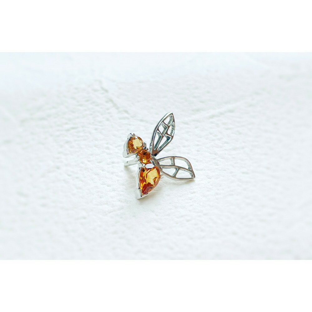 【ふるさと納税】【プレゼント包装付き】ミツバチ ピンバッジ（SV /シトリン） | アクセ ファッション 人気 おすすめ 送料無料 サムネイル2