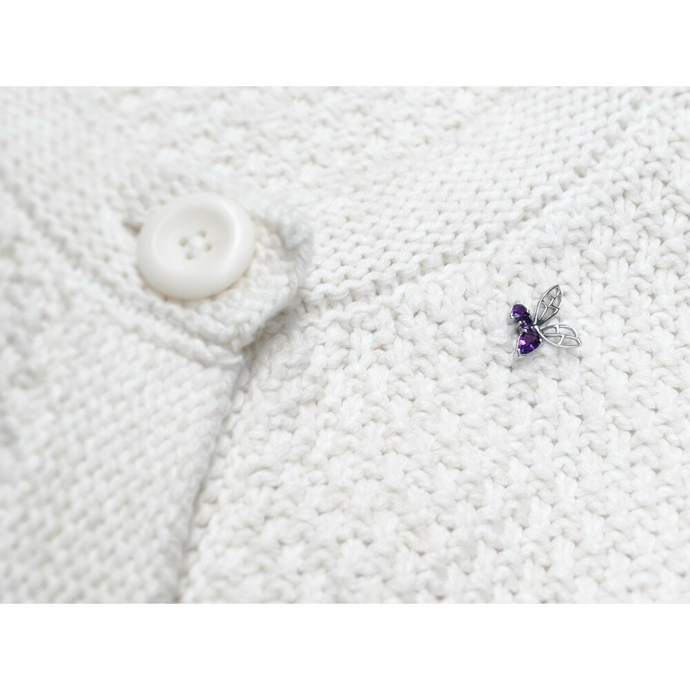 【ふるさと納税】【プレゼント包装付き】ミツバチ ピンバッジ（SV /アメジスト） | アクセ ファッション 人気 おすすめ 送料無料 サムネイル2