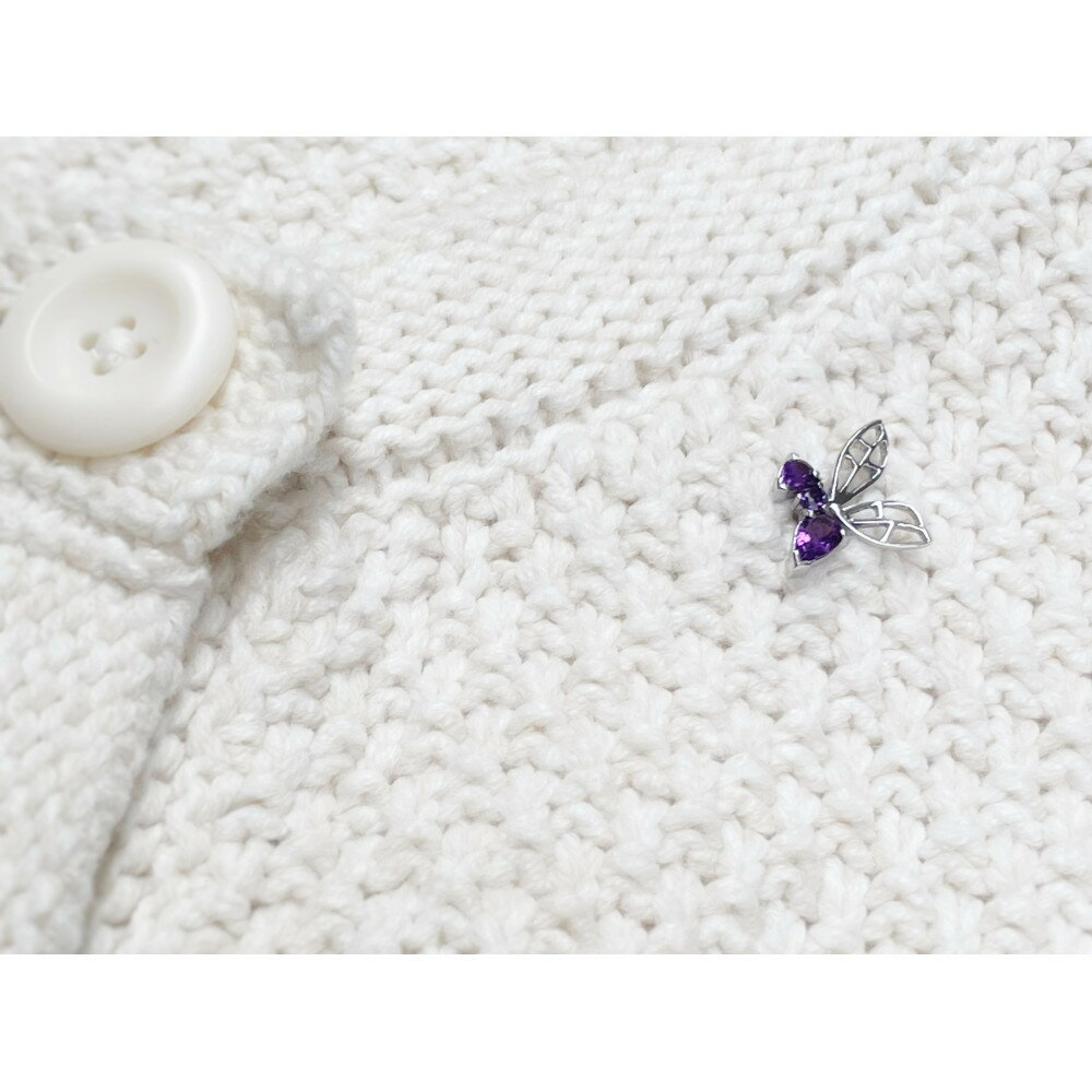 【ふるさと納税】【プレゼント包装付き】ミツバチ ピンバッジ（SV /アメジスト） | アクセ ファッション 人気 おすすめ 送料無料 サムネイル3