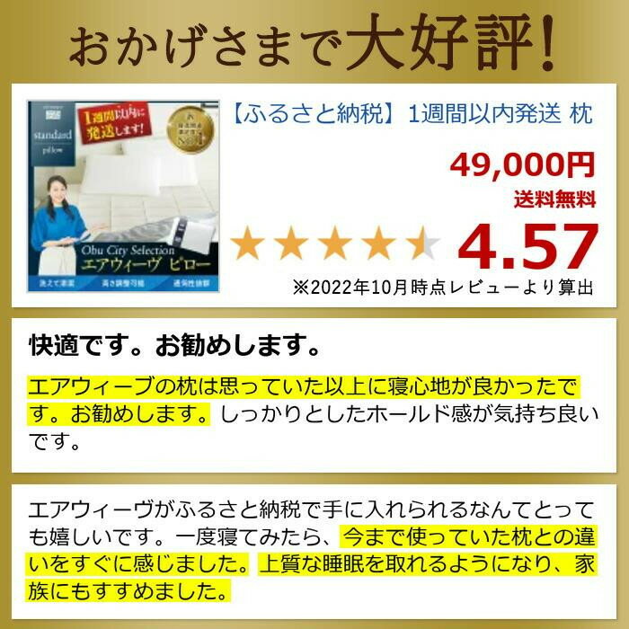 【ふるさと納税】エアウィーヴ ピロー スタンダード　枕 寝具 まくら マクラ 睡眠 快眠 | 高反発 枕 まくら 洗える 洗える枕 洗えるまくら ウォッシャブル枕 高さ調整 枕 快眠まくら 高反発枕 高反発まくら ストレートネック ギフト エアウィーブ サムネイル3