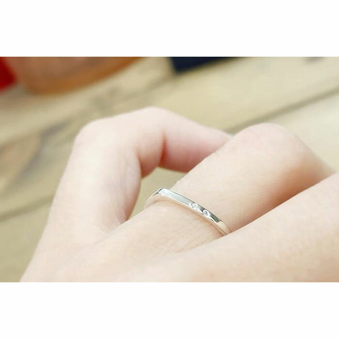 【ふるさと納税】シルバー しずく型リング ＊ダイヤ入り＊ サムネイル2