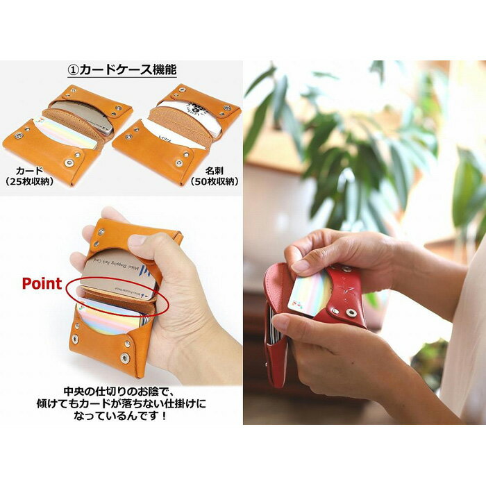 【ふるさと納税】マルチケース ダブルポケット 栃木キャメル 【Ricky’s】 小物入れ カードケース 栃木レザー 本革 リッキーズ サムネイル3