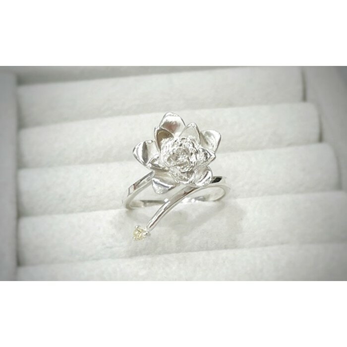 【ふるさと納税】【プレゼント包装付き】誕生石入り お花のシルバーリング（9～13号） | 指輪 アクセサリー サムネイル2