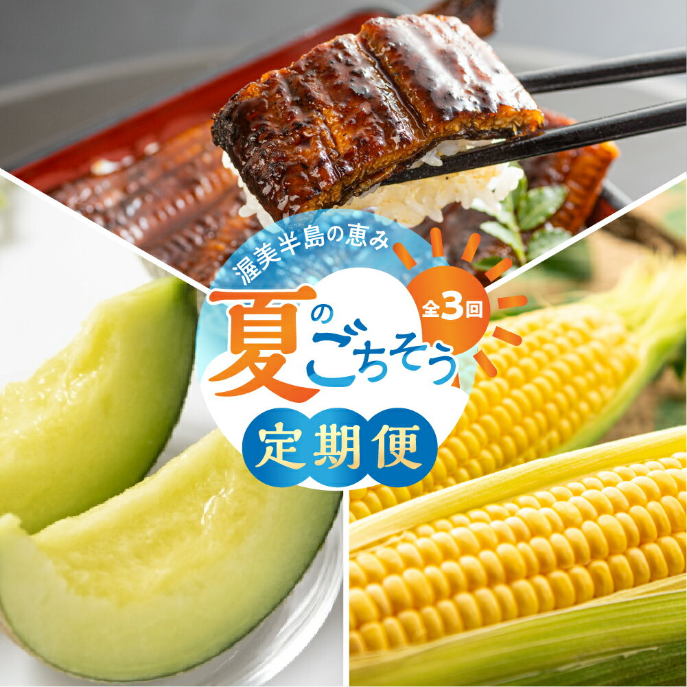 渥美半島　夏のごちそう 定期便 3回（とうもろこし、うなぎ、メロン） 　数量限定 渥美半島 田原市 お取り寄せ 産地直送 送料無料 果物 フルーツ