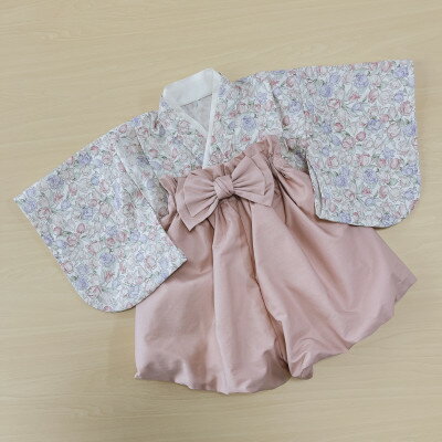 ベビー袴 80 SIZE チューリップ×ピンクの袴【1512038】