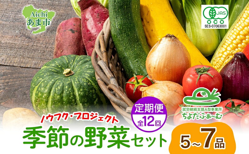 【ふるさと納税】定期便 全12回 季節の野菜詰め合わせ ノウフク 冷蔵便 就労支援 セット 詰合せ 農福 農福JAS 無農薬 有機JAS 有機栽培 オーガニック 野菜 新鮮 料理 旬 季節 無農薬 千代田ファーム 愛知県 あま市 - 画像2