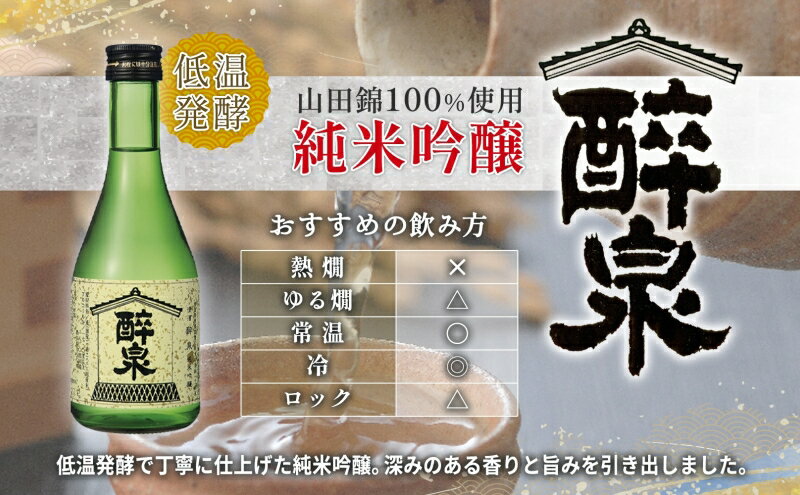 【ふるさと納税】日本酒 醉泉 2本セット 純米吟醸 醉泉 300ml 本醸造 冷酒 醉泉 300ml 各1本入り 山田酒造 お酒 日本酒 山田錦 上品 華やかな 香り まろやか 芳醇 生貯蔵 低温発酵 愛知県 蟹江町 サムネイル3