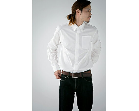 【ふるさと納税】 WATAKUMI　白シャツ　BOTTONDOWN（M） ／ 知多木綿 ボタンダウン 貝ボタン 和晒 吸水 メンズ カジュアル ユニセックス 箱入 贈り物 送料無料 愛知県 No.053 サムネイル2