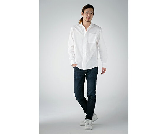 【ふるさと納税】 WATAKUMI　白シャツ　HIYOKU（LL） ／ 知多木綿 比翼 貝ボタン 和晒 吸水 メンズ カジュアル ユニセックス 箱入 贈り物 送料無料 愛知県 No.067 サムネイル2