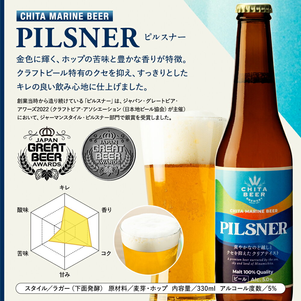 【ふるさと納税】 知多マリンビール 8本セット (ピルスナー・デュンケル 各4本) クラフトビール 330ml ビール アルコール 酒 お酒 ギフト 贈答 お歳暮 お中元 贈り物 年末年始 クリスマス BBQ キャンプ 内祝い やきとり 焼 肉 飲み会 ふるさと納税ビール ふるさと納税お酒 サムネイル2
