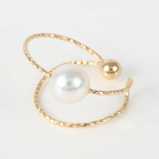 1096　K10YGあこや本真珠イヤーカフ シャイン　　K10 イエローゴールド あこや真珠 イヤーカフ 伊勢志摩 アクセサリー ジュエリー フォーマル カジュアル ギフト 伊勢市 10金 片耳