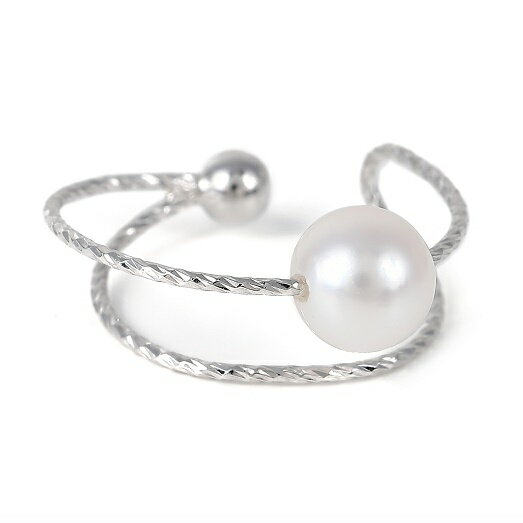 1097　K10WGあこや本真珠イヤーカフ シャイン　　K10 ホワイトゴールド WG あこや真珠 イヤーカフ 伊勢志摩 アクセサリー ジュエリー フォーマル カジュアル ギフト 伊勢市 10金 片耳